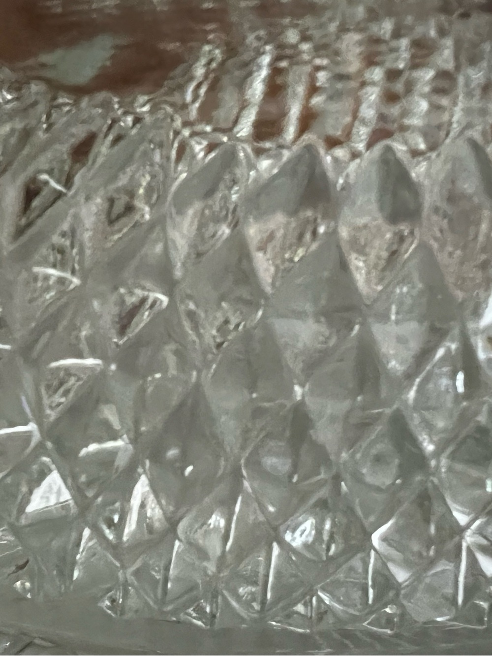Clear Cut Glass Covered Butter Dish with Diamond-Style Pattern - Picture 5 of 5